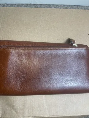Coach Brown Pebbled Leather Flap Wallet with Silver Plaque thumbnail 4