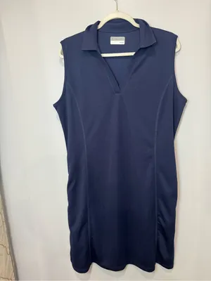 PGA TOUR Air Flux Womens Sleeveless Golf Dress Size XL Navy Blue Pockets thumbnail 2