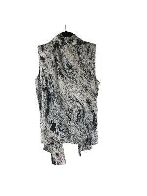 Vince Camuto Sleeveless Tie-Neck High Neck Blouse Animal Print Small thumbnail 3