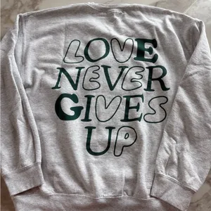 Gildan Gray Crewneck Sweater with Inspirational Print thumbnail 3