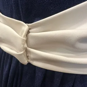 VTG‎ 70s Blue Bucolic Maxi Dress Bow Accent Boho Hippie Victorian Edwardian XS thumbnail 11