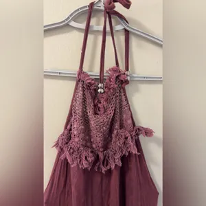 $89 NWOT POL Boho Chic Halter Hi/low Midi Dress – Deep Plum S thumbnail 4