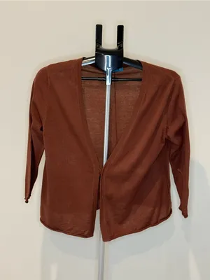 Tori Richard Women’s Small Rust Brown Lightweight Cardigan Sweater Cotton Blend thumbnail 3
