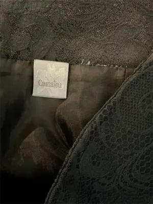 Camaïeu Black Textured Lace Overlay Mini Skirt – Whimsygoth / Dark Academia Coquette thumbnail 3