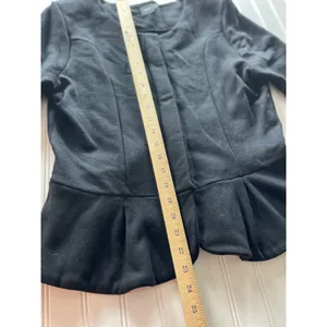 ASOS Womens Black Structured Peplum Hem Cardigan Sweatshirt Jacket US‎ 12 thumbnail 5
