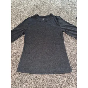 Old Navy Women's Dark Gray Ribbed Snug Long Sleeve Tee Size Medium thumbnail 3