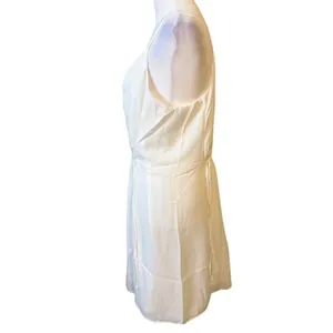 Krisa Mini Dress Womens Medium White New V-Neck Spaghetti Strap‎ Gathered Waist thumbnail 3