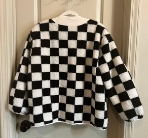 miou muse Black and White Checkered Jacket thumbnail 4