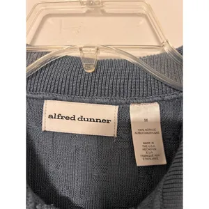 Vintage Alfred Dunner Womens Blue Diamond Knit Short‎ Sleeve Polo Sweater Top M thumbnail 3