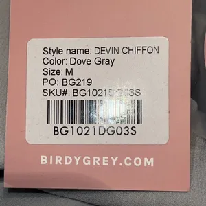 NWT Birdy Grey Devin Chiffon Convertible Maxi Dress Dove‎ Gray Women’s Size Med thumbnail 11
