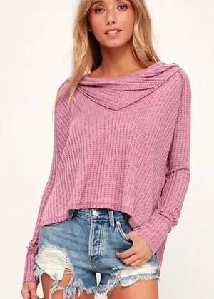We The Free Wildcat Washed Mauve Thermal Long Sleeve thumbnail 1