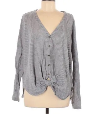 Urban Outfitters Out From Under Jojo Oversized Thermal Button-Front Top sz small thumbnail 1