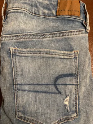 American Eagle Ne(x)t Level Stretch Distressed Skinny Jeans light wash Size 6 thumbnail 4