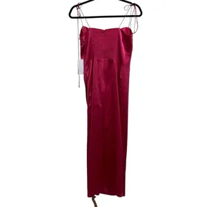 NEW NWT Reformation Marguerite 100% Silk Midi Dress In Flambe Bright Pink thumbnail 9