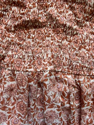 Smocked Tiered Mini Dress in Dusty Rose Print thumbnail 3