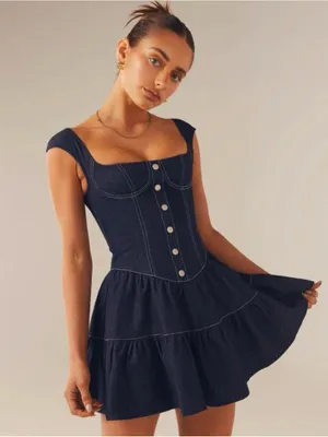 Peppermayo Isabella Denim Bustier Dress - Indigo 6 thumbnail 1