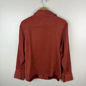 NEW Cato Faux Suede Full Zip Jacket Size 18/20W Solid Rust Autumn Western Layers thumbnail 4