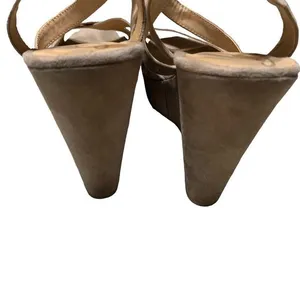 American Rag Wedge Sandals‎ Tan 6 Strappy Faux Suede Platform thumbnail 8