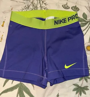 Nike Pro Purple & Volt Compression Shorts thumbnail 1