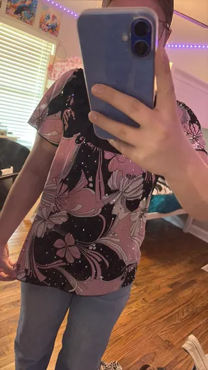 Brittney Black Blouse Pink thumbnail 2