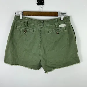 Abercrombie & Fitch Chino Shorts Womens 8 Green Raw Hem Cotton Gorp‎ Vtg Y2K thumbnail 2