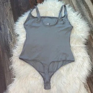 SKIMS Cotton Rib Thong Bodysuit in Pacific, NWT thumbnail 5