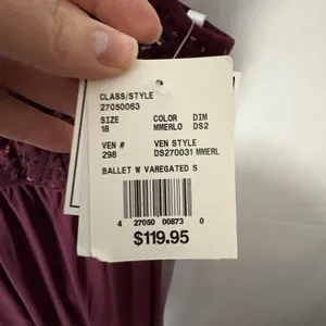 Davids Bridal DB Studio Spaghetti Strap Sequin Bodice Formal Dress Sz 18 Merlot thumbnail 5