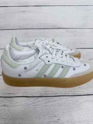 Adidas Shoes Women’s White Samba Originals Casual Green 7 thumbnail 3