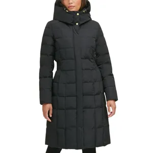 Cole Haan Womens Dramatic Hood Down Alternative Outerwear Coat Deep Black S thumbnail 9
