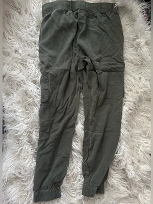 Banana Republic Petite M Olive Lyocell Cargo Jogger Pants thumbnail 5