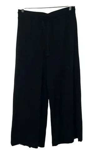 Lou & Grey Black Wide Leg Drawstring Lounge Pants XL comfy coz minimal thumbnail 1