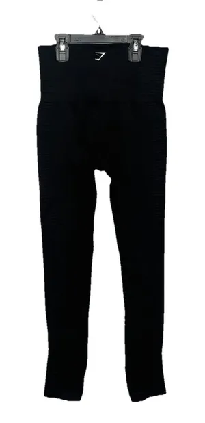 Gymshark Black Leggings High Rise Compression Stretch Active Yoga Womens thumbnail 1