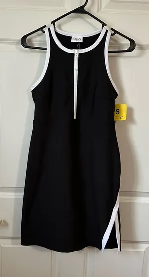 SAGE Collective Tennis Dress with Shorts Womens S Black Pickleball Activewear thumbnail 1