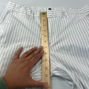 Gap Slim City Cropped‎ Pants Womens 8 White Blue Striped Cotton Tapered Leg thumbnail 10