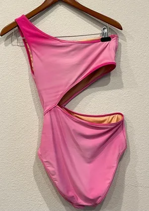 J. Crew Pink Ombré One Piece Asymmetrical Cut Out Swimsuit Size Medium thumbnail 1