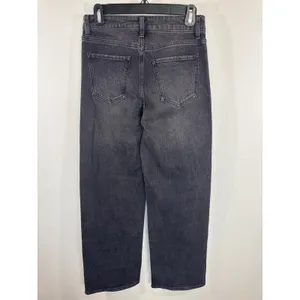Quince Black Organic Cotton Tencel Straight Leg Jeans Womens Size 26 Faded Denim thumbnail 5