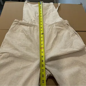 Oak‎ + Fort Lagenlook Neutral Relaxed Fit Wide Leg Striped Jumpsuit Overalls Sm thumbnail 14