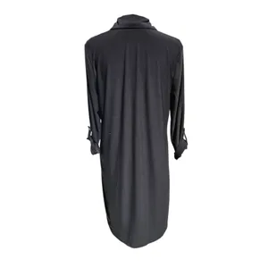 Anne Klein Midi Dress Gold Zip Front Pockets Long‎ Sleeve Black Size 8 thumbnail 3