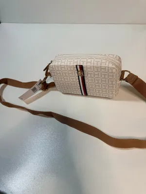 Tommy Hilfiger White Monogram Crossbody with Tricolor Stripe thumbnail 11