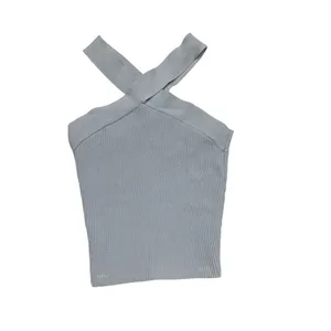 Babaton by Aritzia Sculpt Knit Criss‎ Cross Tank Color lBlue thumbnail 4