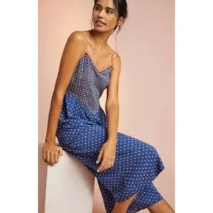 Anthropologie XL Blue Floral Wide Leg Cropped Jumpsuit Boho Adjustable Strap thumbnail 4
