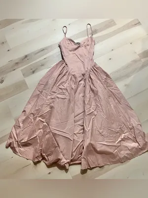 Babyboo NWT Women Medium Blush Soft Dusty Pink Balletcore Midi Princess Dress thumbnail 10