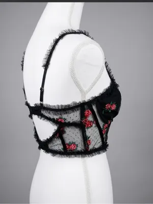 For Love And Lemons Black Floral Embroidered Lace Bustier thumbnail 10
