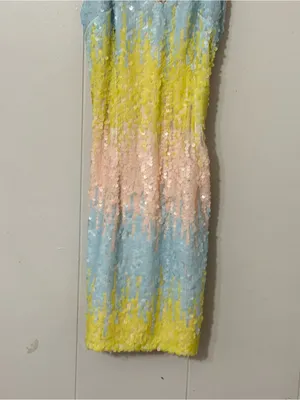 superdown Taylor Sequin Mini Dress Pastel Multi Open Back NWT S thumbnail 4