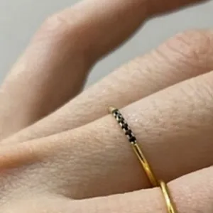 Boutique Dainty Black‎ Onyx Yellow Gold Ring | Gold S925 thumbnail 6