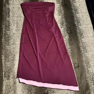 Womens 3/4 Vintage Express Y2K Strapless Asymmetrical Hem Maxi Dress Plum Purple thumbnail 2