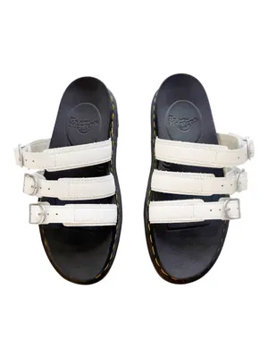 Dr. Martens Blaire Leather Slides White Size 8 thumbnail 2