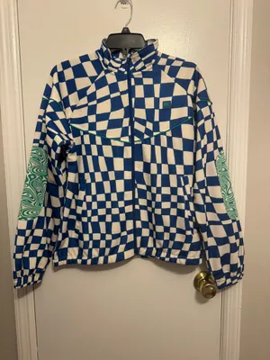 MELODY EHSANI Womens Track Jacket In Checked Blue Size Small thumbnail 1