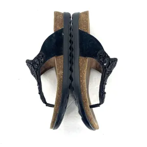 Dansko Pamela Sandals Womens 40 US 9.5 10 Black Leather Beaded Comfort Thong thumbnail 6