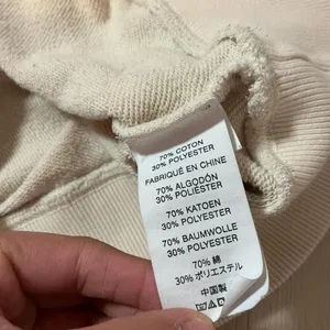 Vuori RAW HEM Oversized Sweatshirt Pullover Crew Neck 3/4 Sleeve‎ Beige XS FLAW thumbnail 6